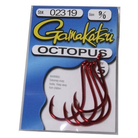 Gamakatsu Octopus Hook 7/0 | Barbed, Needle Point, Non-Offset, Ringed Eye | NS Black | 6 Pack - View #7